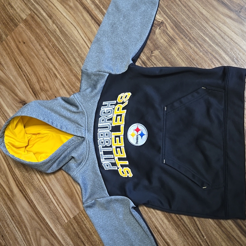NFL Pittsburgh Steelers Kids Hoodie - Black, Gray, and Yellow - Like New
